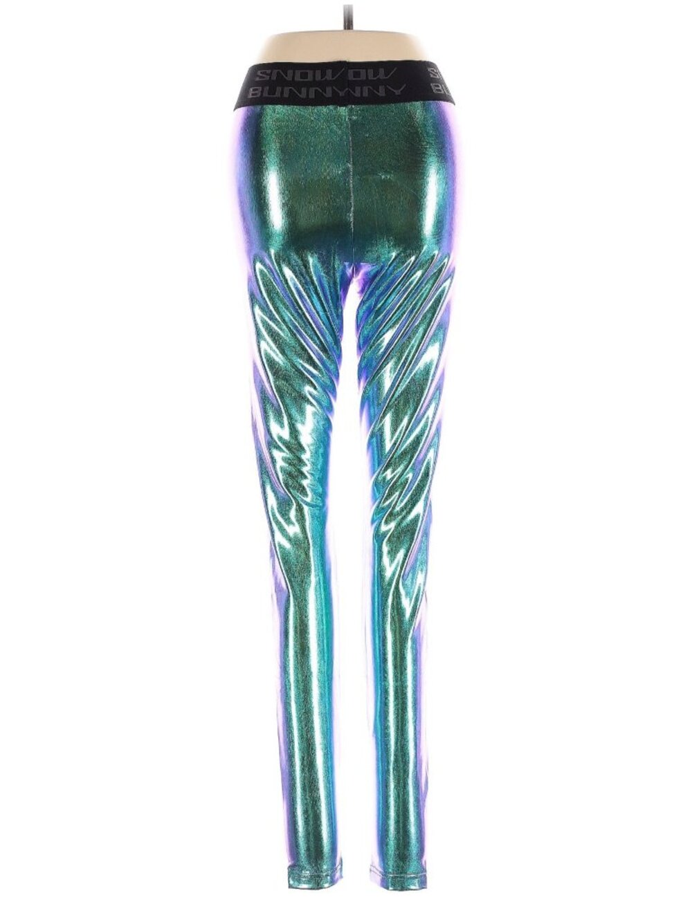 NWT Club Exx Metallic High Waist Iridescent Leggings | Après-Sk Rave Euphoria XS - Picture 7 of 12